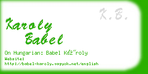 karoly babel business card